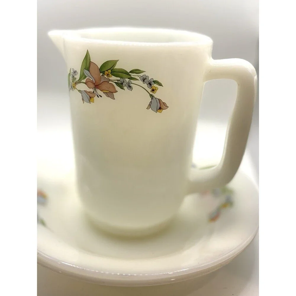 Vintage Dynasty Glassware Pitcher/2 Bowls 70’s 80’s Floral Romantic Cottagecore